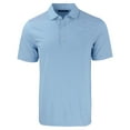 thumbnail image 2 of Men's Cutter & Buck Powder Blue Los Angeles Chargers Forge Eco Double Stripe Stretch Recycled Big & Tall Polo, 2 of 3