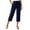 Navy, variant on Admvng Women Capri Pants Casual Loose Summer Wide Leg Cotton Workout Ladies Capri With Pockets Size S-2XL