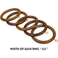 thumbnail image 5 of 50 Pcs Premium Wooden Window Curtain Drapery Rings, Hooks, Clips for 1.5" to 2.2 Inch Curtain Rod Pole (Inner Día 2.5 Inch, Outer Día 3.5 Inch), 5 of 10
