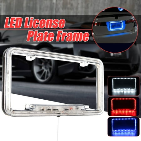 Universal 54 LED motorcycle accessorie Car License Plate Cover Frame Acrylic Plastic Light Holder Cover 12V (No (Best Motorcycle License Plates)