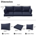 thumbnail image 5 of Pakunoda Outdoor Cushions Replacement, 8 Piece Sectional Cushion Fits 3-Seat, 4” Foam Deep Seat, for Patio Rattan Wicker Replacement Cushion, Liner&Cover, Navy Blue, 5 of 7