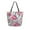 Roses and Ribbons, variant on Open Top Canvas Tote Bag with Zipper Reusable Shopping Bag 13.5x15" Roomy Carryall Summer Blossoms