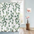 thumbnail image 2 of Eucalyptus Shower Curtain for Bathroom 72 x 96 Inches Fresh Leaf Green Floral Round Leaves Watercolor Vine Branches Waterproof Polyester Curtains with Hooks, 2 of 5