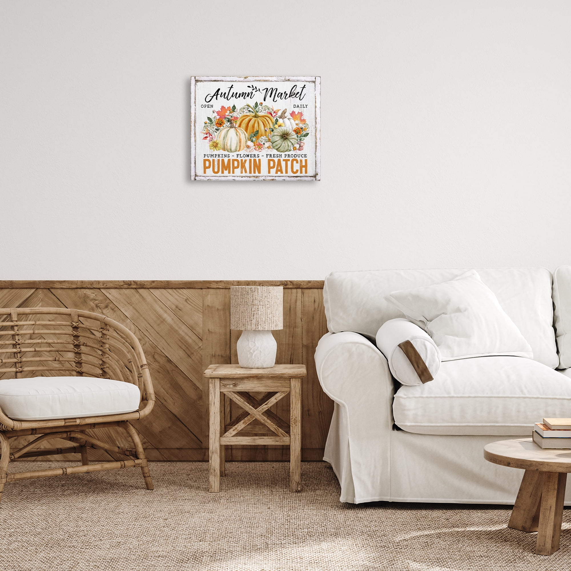 Stupell Industries Rustic Autumn Market Holiday Painting Gallery Wrapped Canvas Art Prints Wall Art, 20 x 16