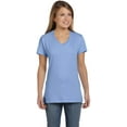 thumbnail image 2 of Hanes Womens Nano-T V-Neck T-Shirt, S, Light Blue, 2 of 5