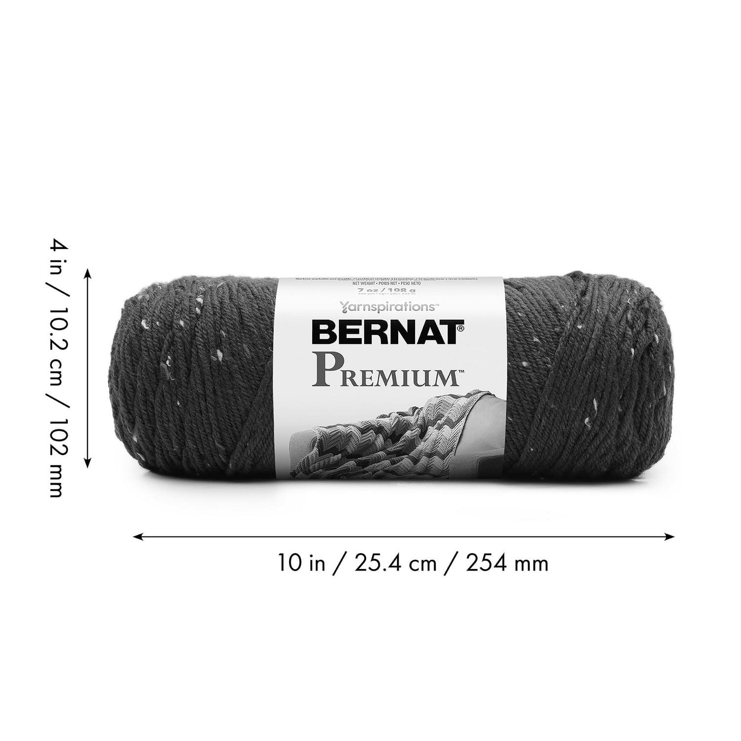Bernat® Premium Tweeds™ Yarn, Blended Fiber #4 Medium, 7oz/198g, 360 Yards, Blended Fiber #4 Medium Yarn