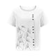 thumbnail image 4 of Camisetas de Manga Corta para las Mujeres Botón de Impresión Casual Cuello Redondo Camiseta Superior, Blusas para las Mujeres Casual, 4 of 4