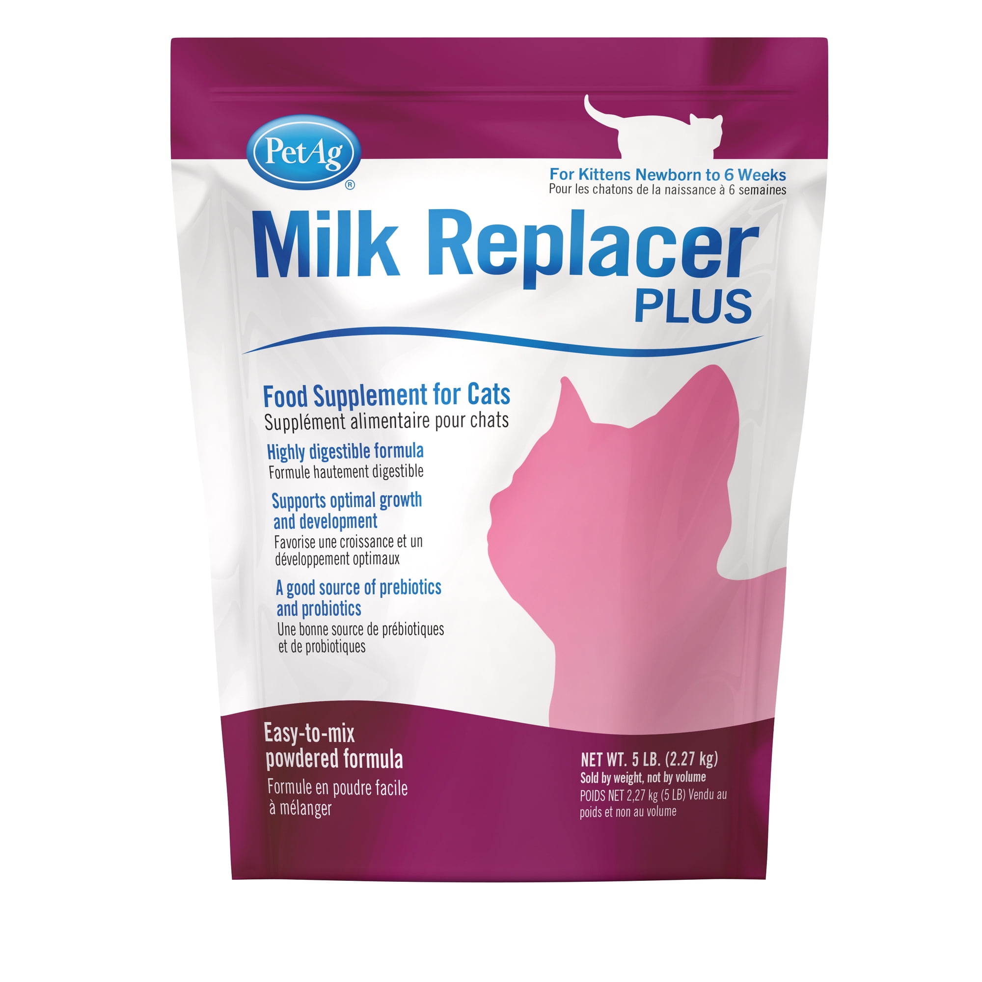 (3 pack) PetAg Milk Replacer Plus Kitten 5 lb. Bag Powder