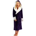 thumbnail image 1 of YUANOU Peignoir Long à Capuche pour Femmes Doux et Moelleux (Violet) TTTG, 1 of 6