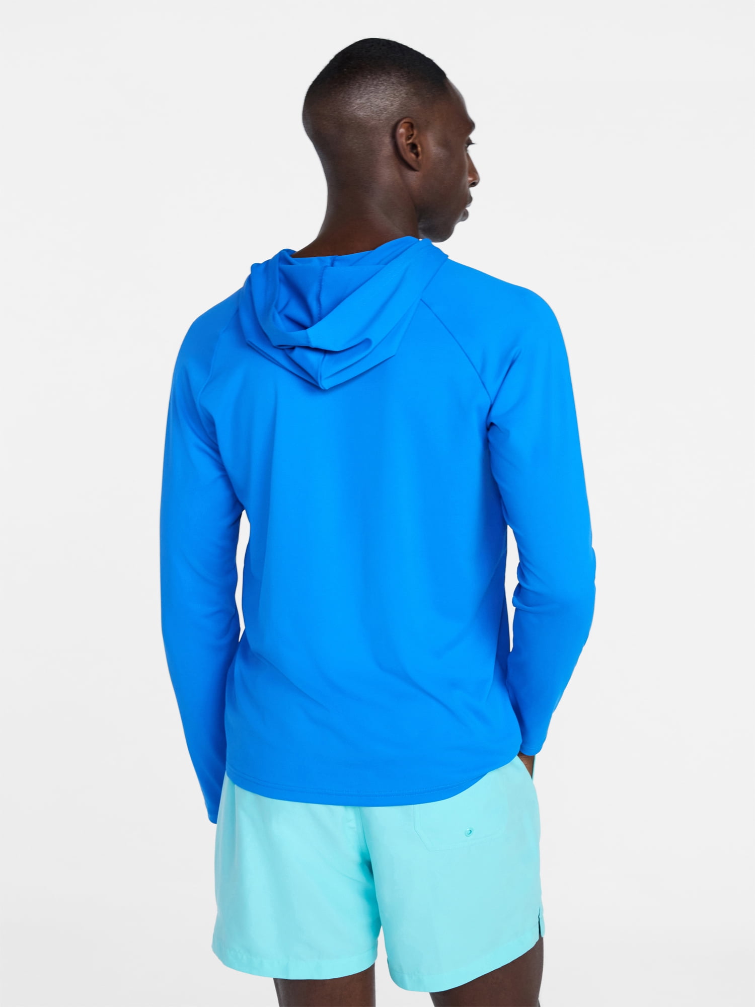George Men's and Big Men's Hooded Sun Shirt with Long Sleeves, UPF 50+, Sizes S-3XL