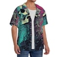 thumbnail image 2 of Kdxio Men's Hawaiian Shirt for Men Short Sleeve Shirt Cartoon Art Skull Summer Casual Holiday Beach Button Down T-Shirts, 2 of 5