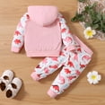 thumbnail image 4 of Qingpeng Toddler Baby Girls Clothes Outfits Long Sleeve Solid Color Front Zipper Hoodie Sweatshirt and Jogger Pants 2 Piece Fall Winter Sweatsuit Set, 4 of 8
