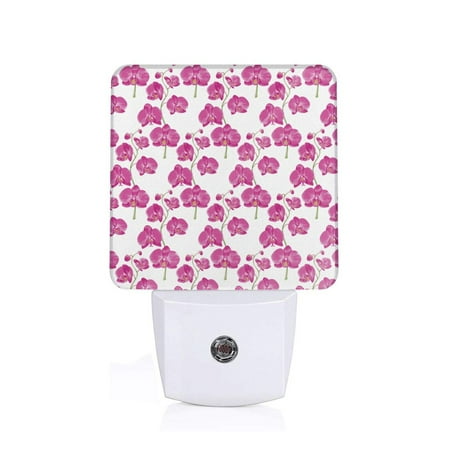 

Naloa Orchids Flowers Night Lights Plug into Wall Dusk to Dawn Sensor Warm White Led Night Light 0.5W Nightlight suit for Adults Bedroom Bathroom Hallway Kitchen