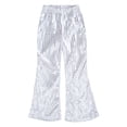 thumbnail image 6 of Zaldita Toddler Girls Hip Hop Jazz Streetwear Bell Bottom Pants Kids Sequined Performance Trousers Flare Pants Silver 15-16, 6 of 7