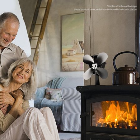 Fireplace 4 Blades Heat Powered Stove Fan Log Wood Burner Eco Fan Quiet  Home Fireplace Fan Efficient Heat Distribution | Walmart Canada