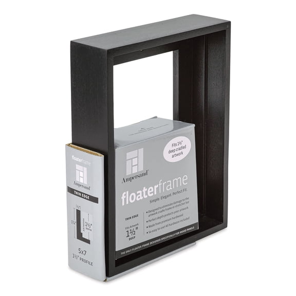 Ampersand Floaterframe - Thin, Black, 5" x 7", 1-1/2"