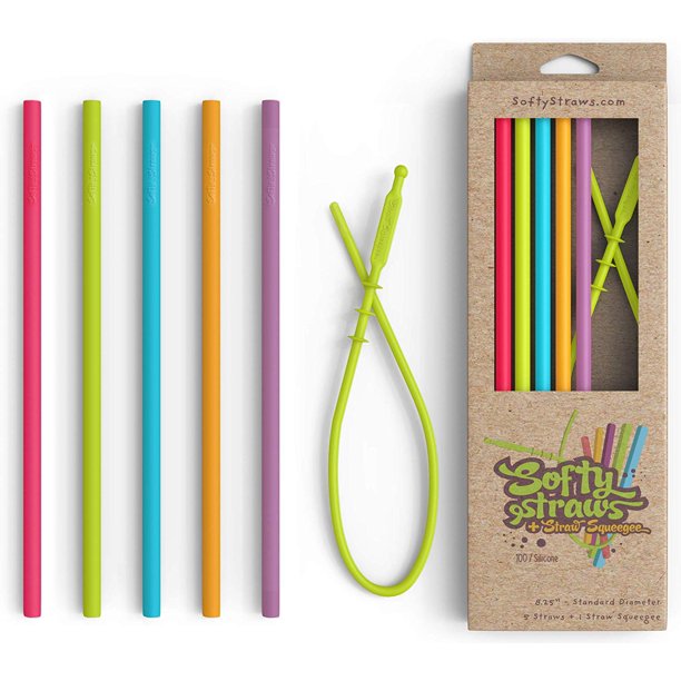 Silicone Straws Slender Size BPA Free NonRubber Silicon Reusable