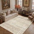 thumbnail image 4 of BERTHMEER 6'x9' Washable Area Rugs for Living Room Vintage Beige Bedroom Kitchen Rugs Non Slip Carpets Office Farmhouse Dorm Dining Room Oriental Traditional Distressed Rugs, 4 of 7