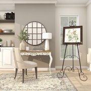 DecMode 25 x 70 Black Metal Tall Adjustable Floor 3 Tier Scroll Easel, 1-Piece