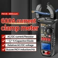 thumbnail image 2 of ANENG PN128 Clamp Meter 4000 Count 600A AC/DC Ammeter/Voltmeter Electrical Tester True RMS Digital Multimeter Clamp Tool for Measuring Resistance, Capacitance, Diodes, Hz, and Temperature, 2 of 8