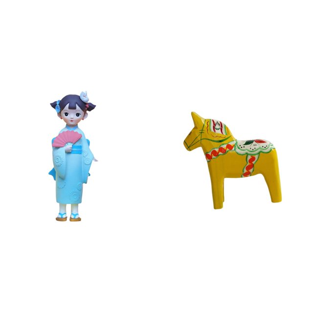 Set de muñeca geisha japonesa con kimono. Figura decorativa artesanal de resina y madera. Ideal para decorar el hogar, el dormitorio, la sala de estar