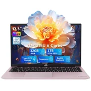 17.3" FHD IPS Business Laptop, 32GB RAM 1TB SSD, 12th Gen Intel Core i3-1215U (6-Cores Up to 4.4GHz Beat i5-1135G7), Type-C 65W PD Fast Charger, Win 11, Fingerprint Backlit Keyboard RoseGold