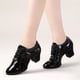 thumbnail image 5 of Zapatos de baile latino para mujer, zapatos de salón de Salsa, suela suave de respiración, de cuero genuino, para práctica de baile, zapatillas de baile para mujer, 5 of 5