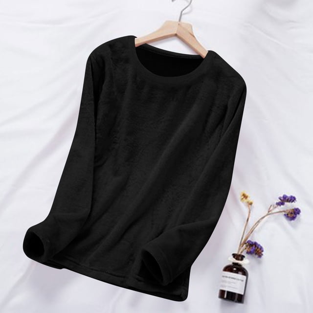 TACILIP Pyjama à Manches Longues pour Femmes Hauts Chandail Col Rond pour Automne Hiver Vêtements de Nuit Chauds