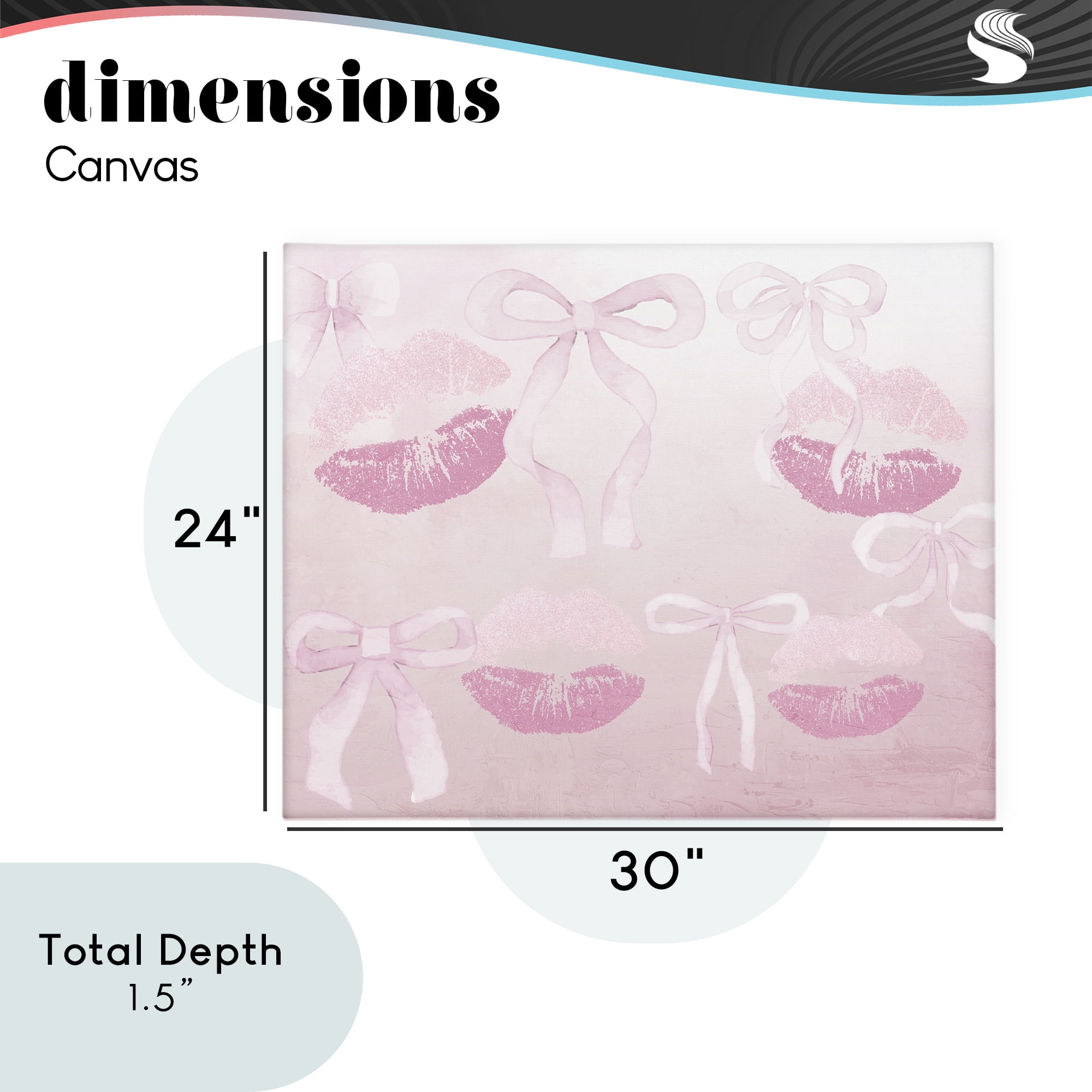 Dreamy Bows & Lips Canvas Wall Art, design by Kim Allen