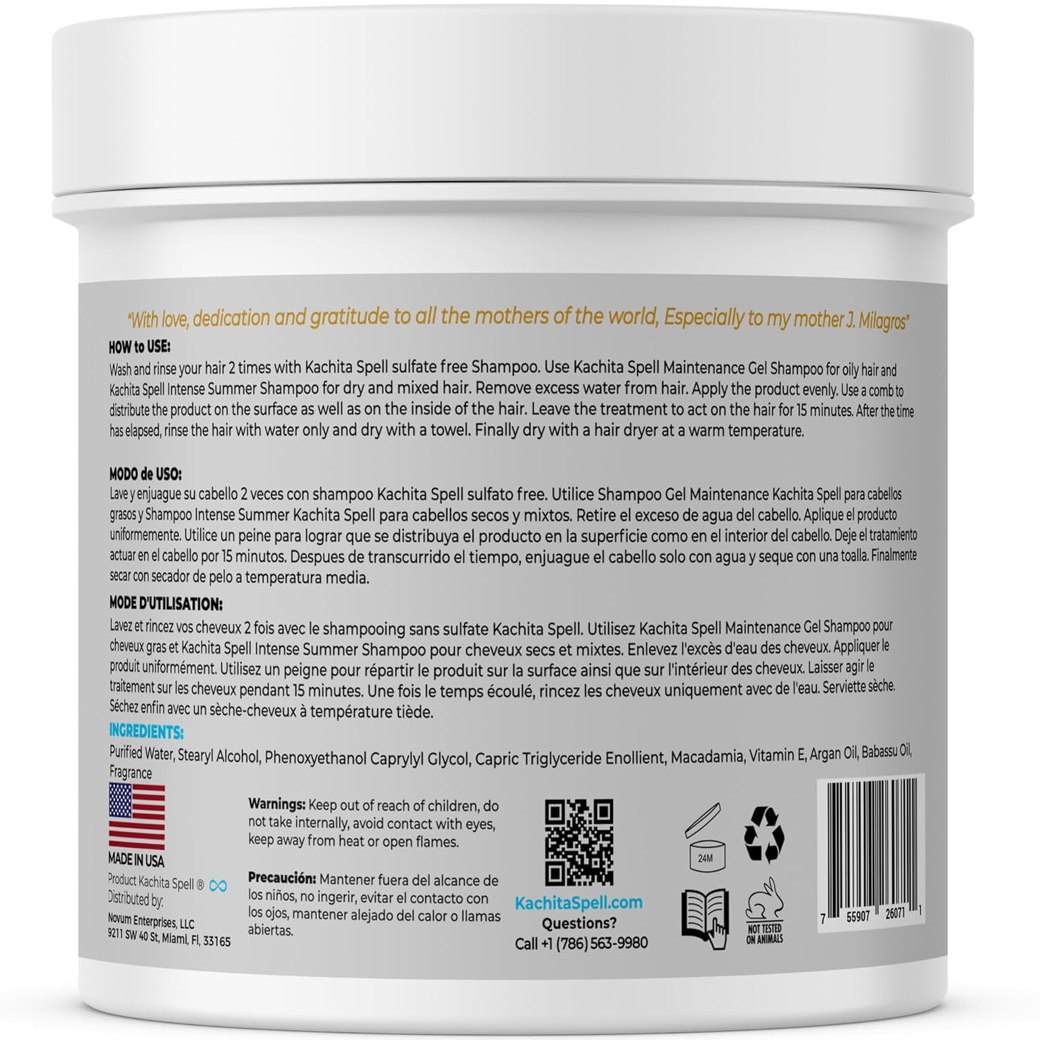 Kachita Spell MirrorPRO 16oz Hair Mask & Deep Conditioner with Argan Oil and Keratin | Repairs Dry, Damaged Hair Professional Hair Treatment, Deep Hydration, Super Gloss/Shine, Frizz-Free Hair