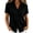 Black, variant on Blouses for Women Dressy Casual Linen Collared Short Sleeve Shirt Rolled Cuff Button Down Summer Blouse Loose Fit Solid Color Top (Light Blue,S)