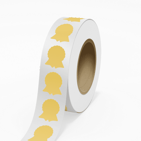 JAM Paper Standard Label Rolls, Ribbon, 1 5/8 x 2, Gold Metallic Foil, 125 Labels/Roll