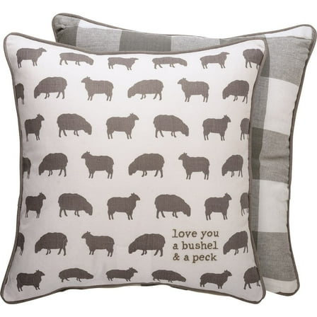 Primitives By Kathy 113756 Love You a Bushel & a Peck Throw Pillow, 16-inch Square