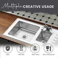 thumbnail image 6 of DecorRack Plastic Sink Protectors, 12" x 11" Kitchen Sink Mat, White (2 Pk), 6 of 9