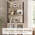 thumbnail image 5 of WAMPAT Modern Farmhouse TV Stand with 3-Tier Bookshelf & 4 Large Storage Cabinets, Adjustable Shelf Wooden Media Console with Glass Doors, Entertainment Center for Living Room, 5 of 10