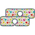 thumbnail image 3 of 3Pcs SKYSONIC Faucet Absorbent MatValentine's Day Hearts and Flower Washable Counter Drying Pads Behind Faucet, 3 of 7