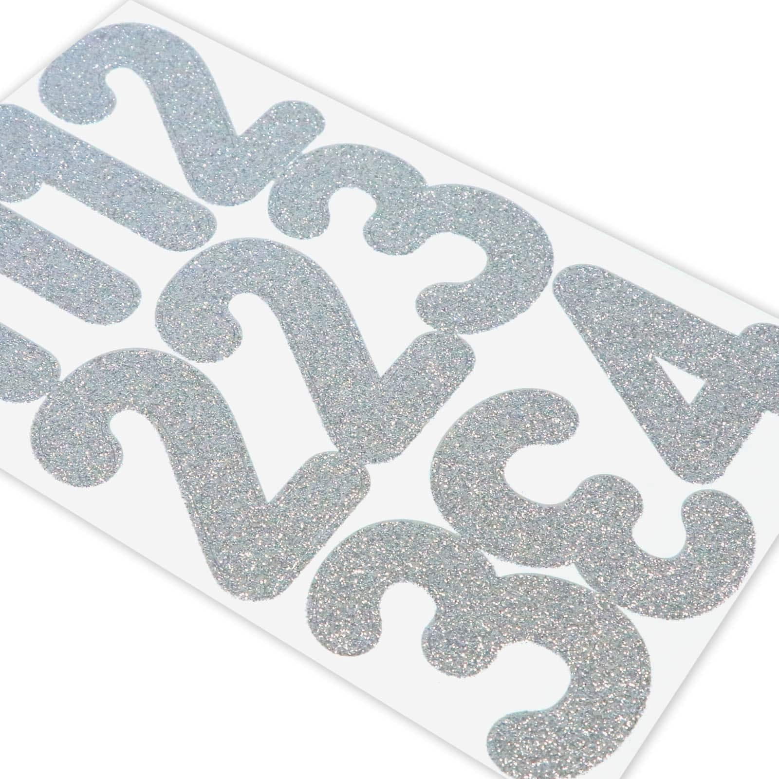 Recollections Silver Glitter Rounded Number Stickers, 12 Pack
