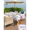 thumbnail image 6 of 52x70 Inch Outdoor Tablecloth with Umbrella Hole Zipper Rectangle 4th of July Rectangular Tablecloths Outside Waterproof Independence Day Blue Red Star Fireworks Patio Table Cover for Picnic Party, 6 of 8