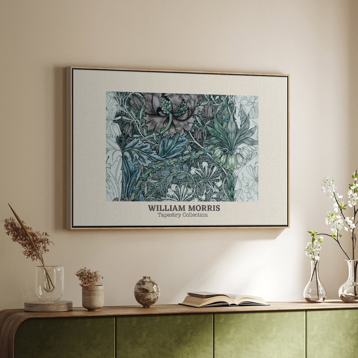 Vintage Abstract Print-XXXVII Framed in Natural Wood Wood Gallery Wrapped Canvas 27 in. x 41 in.