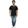 thumbnail image 6 of Atasi Men's Casual Short Kurta Indian Tunic V-Neck Cotton Top-Small, 6 of 7