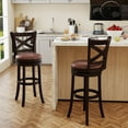 thumbnail image 4 of Costway 29" Swivel Bar Stools Set of 4 Footrest & Rubber Wood Frame for Kitchen Island, 4 of 9