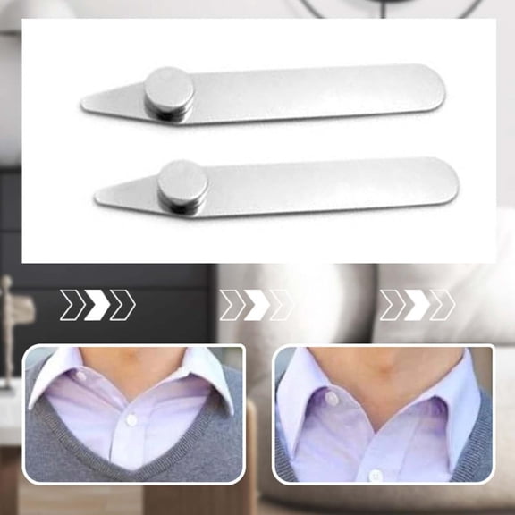 6PCS 3 Size Metal Shirt Collar Stays Stiffener Stainless Steel Smooth Mens Dress Shirt Collar Stays for Home Travel Use