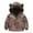 Coffee, variant on Edvintorg 12M-5Y Toddler Baby Winter Jacket Boys Girls Cute Flower Print Plush Thick Casual Keep Warm Hooded Coat Jackets Children's Outerwear