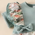 thumbnail image 5 of Gerichy Baby Girl Summer Floral Clothes Ruffle Sleeveless Romper Bodysuit Onesie Outfit Girls Short Sleeve Floral Prints Romper Summer Bodysuits Clothes Headbands Fly Sleeve Romper, 5 of 8
