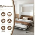 thumbnail image 4 of Montary Queen Murphy Bed - 65" Foldable Wall Bed with Metal Frame, Solid Wood Support Slats, Hidden Bed Frame, Space-Saving Design,for Bedrooms & Guest Rooms, White, 4 of 8