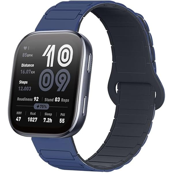 wonima11 Watch Band For Amazfit Bip 6 Watch, Quick Release Soft Silicone Replacement Watch Strap,Magnetic Wrist Strap, Wristband for Smartwatch, Blue