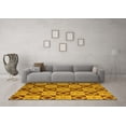 thumbnail image 3 of Ahgly Company Machine Washable Indoor Round Abstract Yellow Modern Area Rugs, 7' Round, 3 of 4