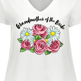 thumbnail image 4 of Inktastic Grandmother of the Bride Roses and Daisies Women's Plus Size V-Neck T-Shirt, 4 of 5