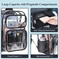thumbnail image 6 of Vafful Clear Backpack for School Stadium Heavy Duty PVC Transparent Extra Large Capacity School Bag Travel Work Unisex 17'' Black, 6 of 6