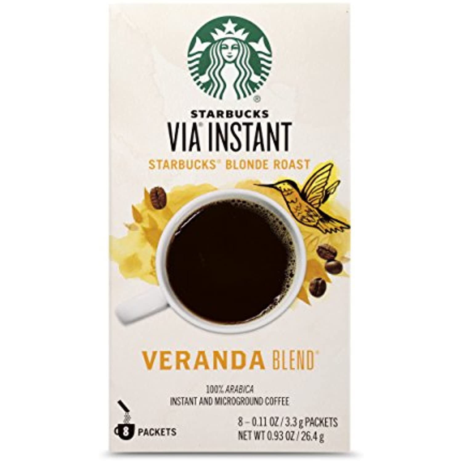Starbucks Coffee Via Ready Brew, Instant Coffee, Veranda Flavor, 1 Box Of 8  Individual Servings 